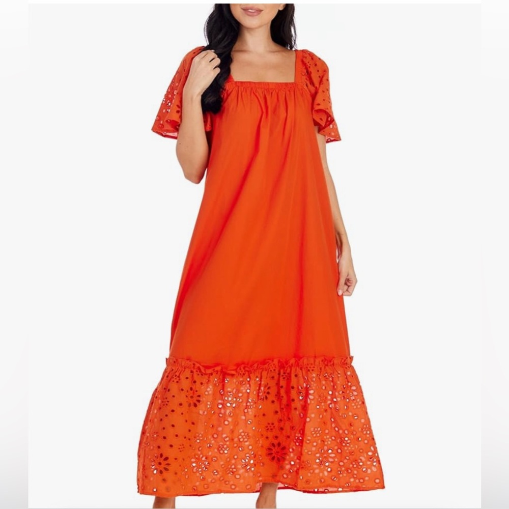 Mud Pie Women's Conny Eyelet Maxi Dress S NWT